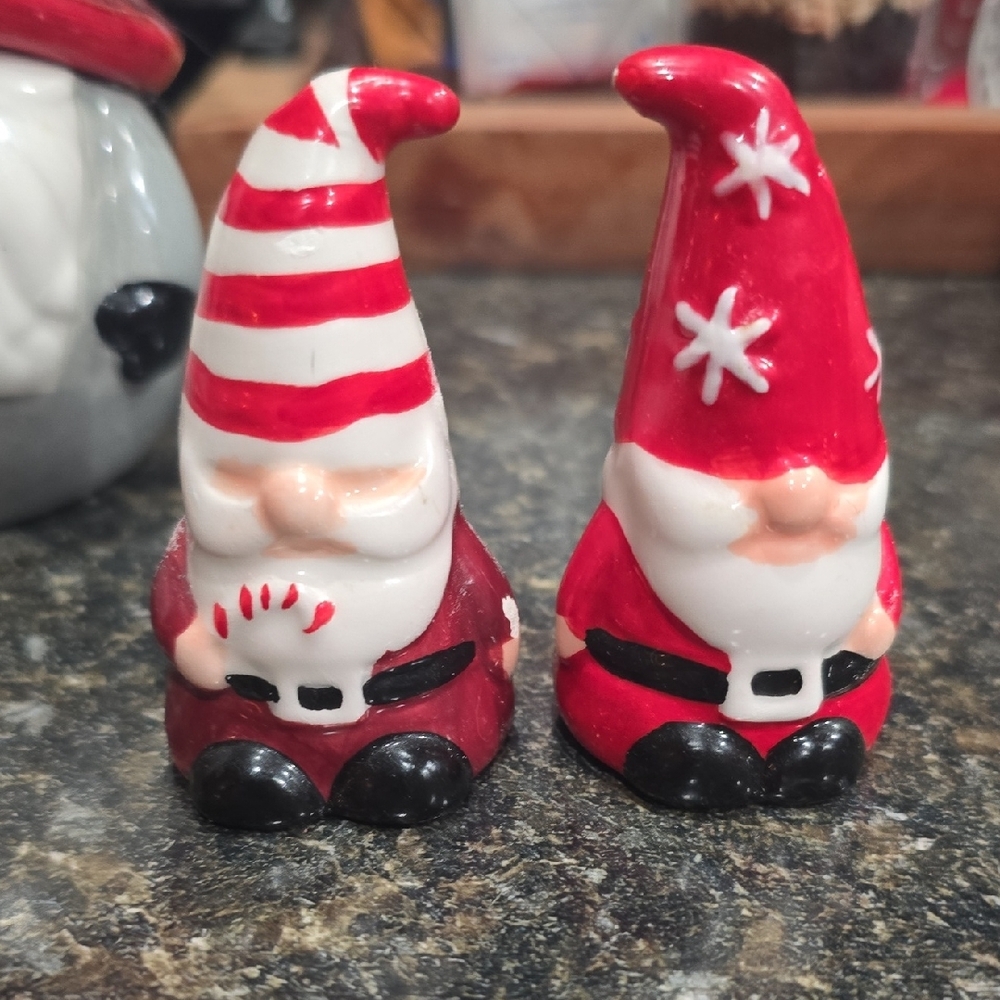 Festive Red Gnome Figurines Set